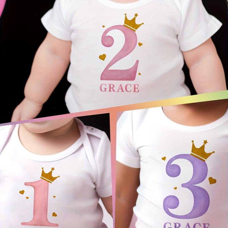 Personalized 1st 2nd 3rd Bday Iron On Patches DIY Heat Transfer Stickers