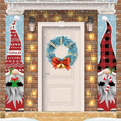 Christmas Gnomes Porch Sign Banners Hanging Decor