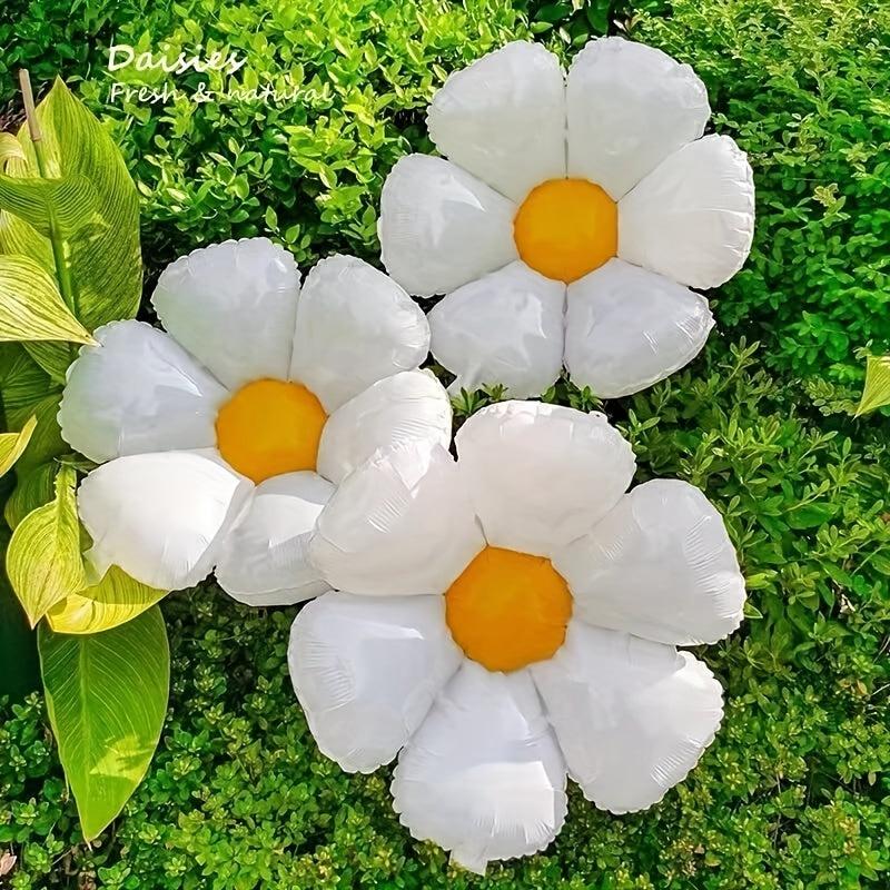 5pcs Daisy Balloons for Baby Shower Wedding Birthday, Stunning Floral Foil Ballo