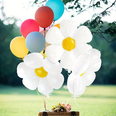 5pcs Daisy Balloons for Baby Shower Wedding Birthday, Stunning Floral Foil Ballo