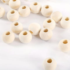 380pcs 20mm Natural Wooden Beads Round Unfinished Wood Spacer Beads for Crafts