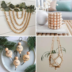 380pcs 20mm Natural Wooden Beads Round Unfinished Wood Spacer Beads for Crafts