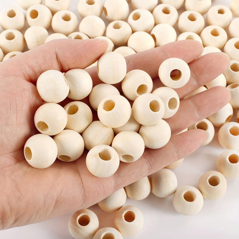 380pcs 20mm Natural Wooden Beads Round Unfinished Wood Spacer Beads for Crafts