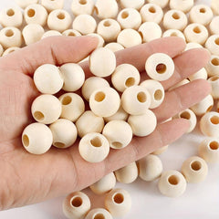 380pcs 20mm Natural Wooden Beads Round Unfinished Wood Spacer Beads for Crafts