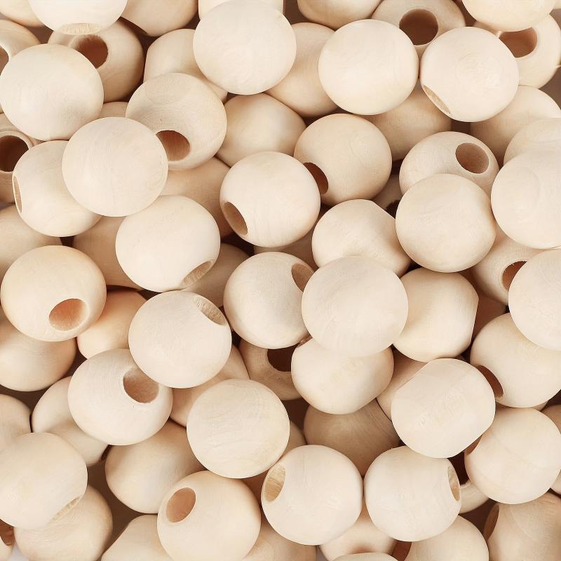 380pcs 20mm Natural Wooden Beads Round Unfinished Wood Spacer Beads for Crafts