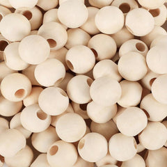 380pcs 20mm Natural Wooden Beads Round Unfinished Wood Spacer Beads for Crafts