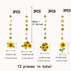 12pcs Sunflower Hanging Decoration Wedding Party Scene Supplies
