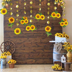 12pcs Sunflower Hanging Decoration Wedding Party Scene Supplies