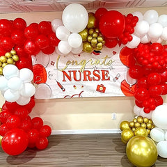 130pcs Red Golden Confetti Balloons Garland Arch Kit for Celebrations