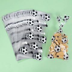 30pcs Soccer Party Candy Bags Football Sport Theme Birthday Clear Plastic