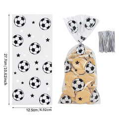 30pcs Soccer Party Candy Bags Football Sport Theme Birthday Clear Plastic