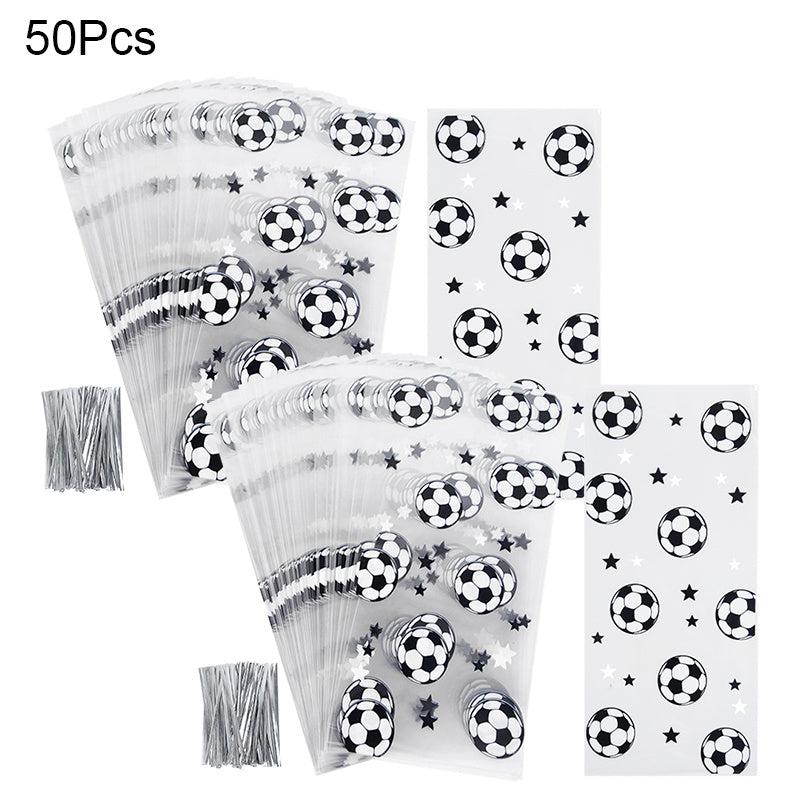 30pcs Soccer Party Candy Bags Football Sport Theme Birthday Clear Plastic
