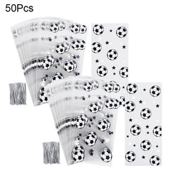30pcs Soccer Party Candy Bags Football Sport Theme Birthday Clear Plastic