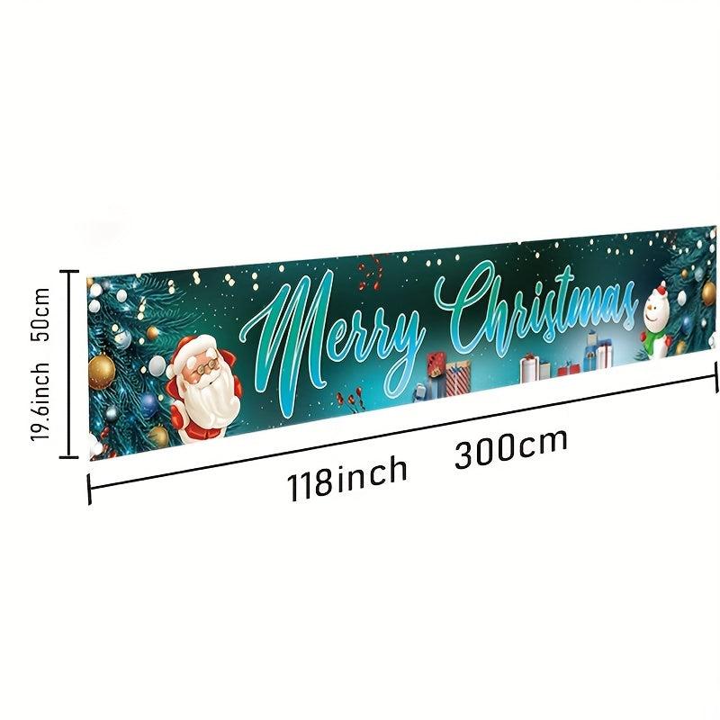 Merry Christmas Patio Banner Christmas Outdoor Decor 49.78x299.72cm