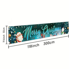 Merry Christmas Patio Banner Christmas Outdoor Decor 49.78x299.72cm