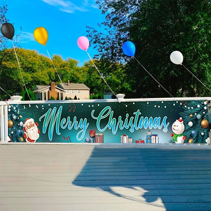 Merry Christmas Patio Banner Christmas Outdoor Decor 49.78x299.72cm