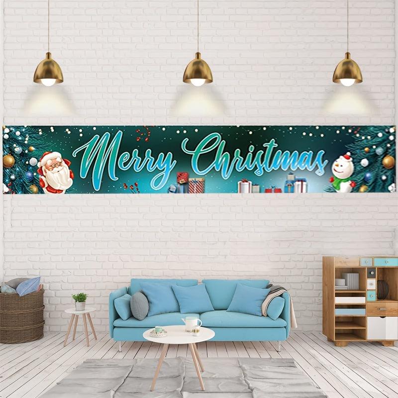 Merry Christmas Patio Banner Christmas Outdoor Decor 49.78x299.72cm