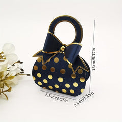 10pcs Golden Polka Dot Candy Boxes for Treats and Decorations
