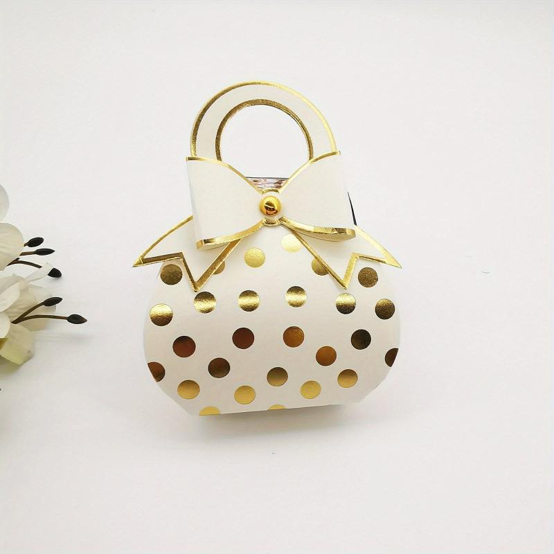 10pcs Golden Polka Dot Candy Boxes for Treats and Decorations