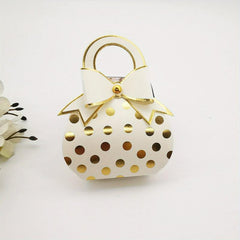 10pcs Golden Polka Dot Candy Boxes for Treats and Decorations