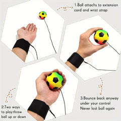 4pcs 5.99cm Wrist Ball Rebound Bouncy Wristband Balls