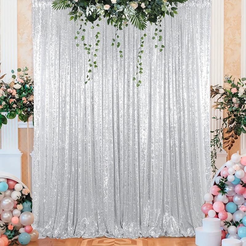 Sequin Curtain Backdrop 4ft x 6ft for Weddings and Parties