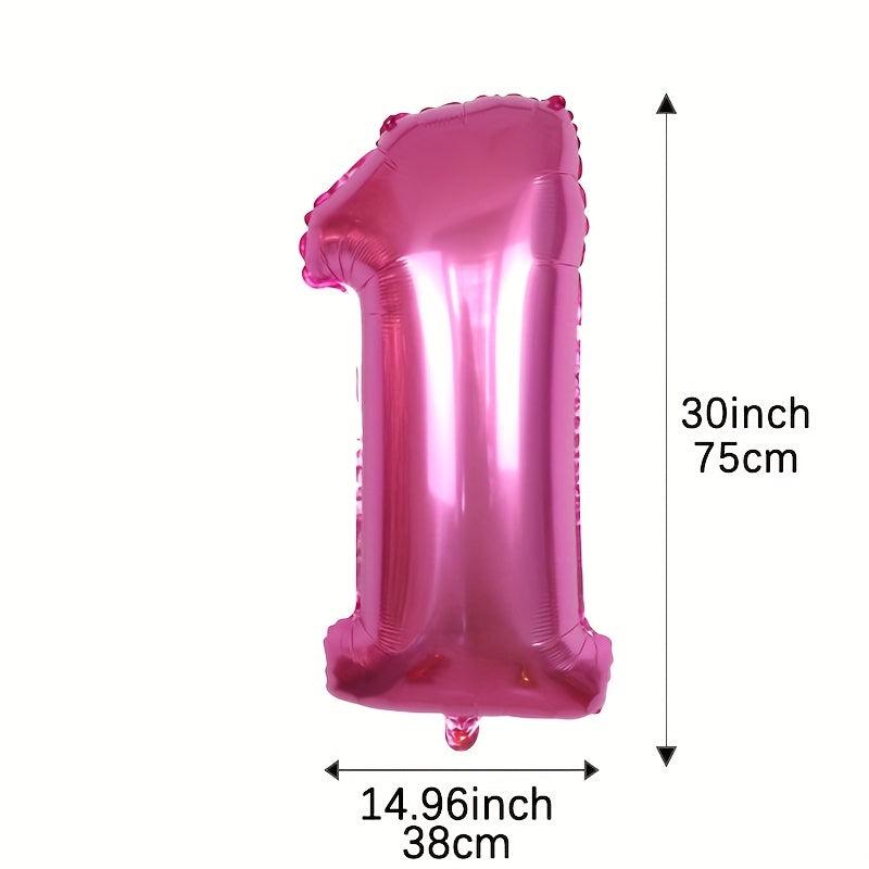 76cm Pink Number Aluminum Balloon for Birthday Party