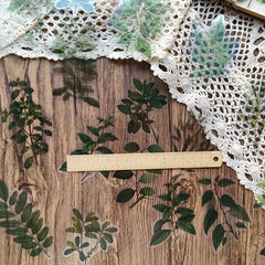 40 Sheets Green Plant Paper Stickers for Decoration Hand Account Notebook