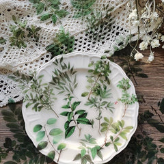 40 Sheets Green Plant Paper Stickers for Decoration Hand Account Notebook