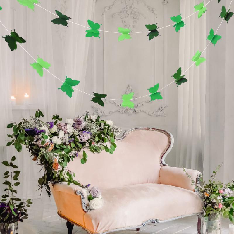 Butterfly Gradient Pull Flower Wall Hanging 3M Party Interior Decoration
