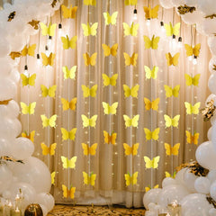 Butterfly Gradient Pull Flower Wall Hanging 3M Party Interior Decoration