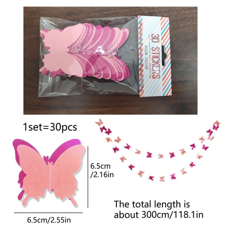 Butterfly Gradient Pull Flower Wall Hanging 3M Party Interior Decoration
