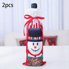 2pcs Christmas Wine Bottle Bags Wine Bottle Sweater Dress