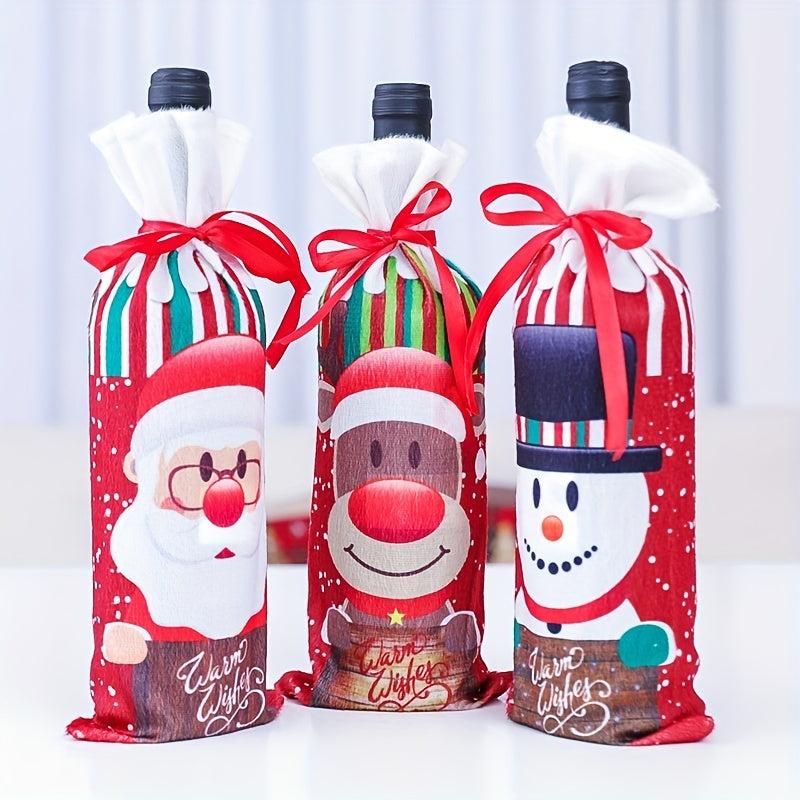 2pcs Christmas Wine Bottle Bags Wine Bottle Sweater Dress