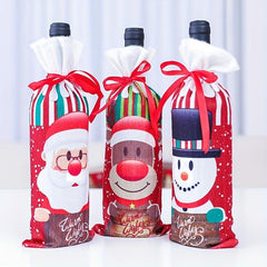 2pcs Christmas Wine Bottle Bags Wine Bottle Sweater Dress