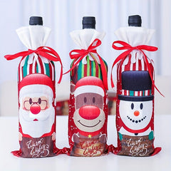 2pcs Christmas Wine Bottle Bags Wine Bottle Sweater Dress