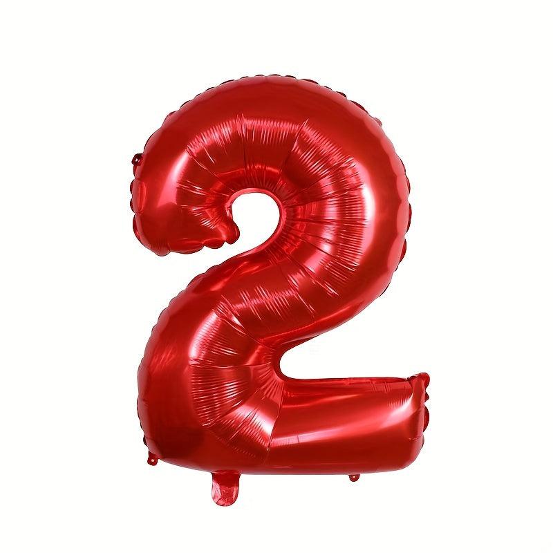 1pc 76 2 Cm Number Red Aluminum Film Balloon Party Decoration