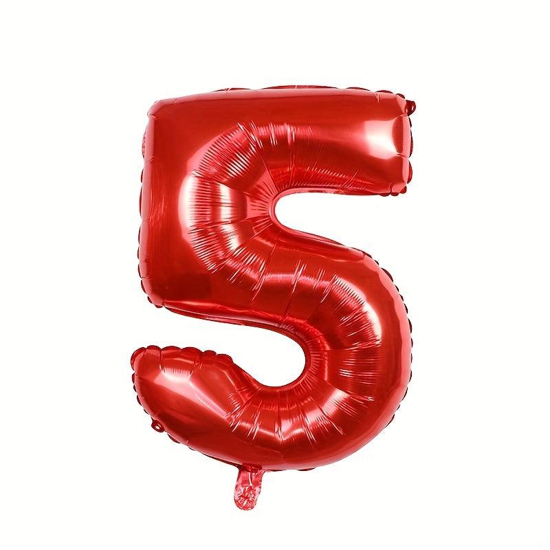 1pc 76 2 Cm Number Red Aluminum Film Balloon Party Decoration