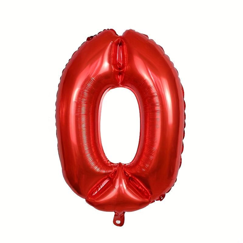 1pc 76 2 Cm Number Red Aluminum Film Balloon Party Decoration