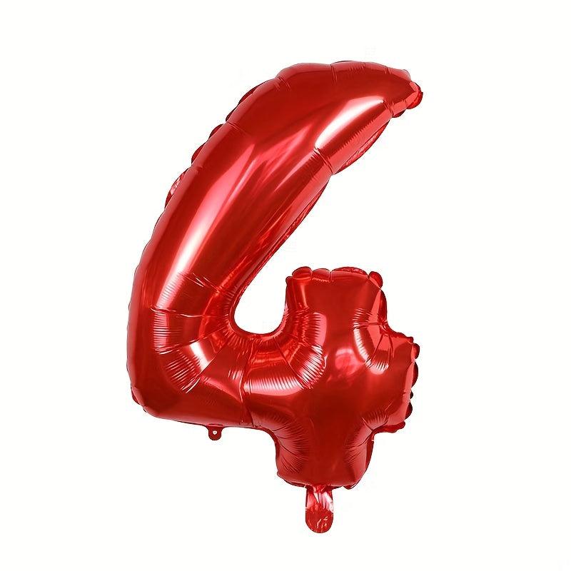 1pc 76 2 Cm Number Red Aluminum Film Balloon Party Decoration