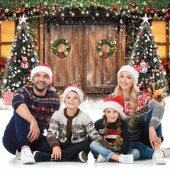 Christmas Barn Wood Door Backdrop Xmas Snow Decor