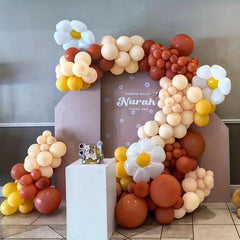 144pcs Daisy Balloons Garland Arch Kit, Flower Baby Shower Party Decor
