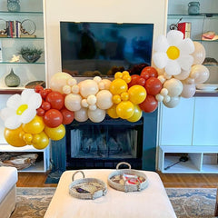 144pcs Daisy Balloons Garland Arch Kit, Flower Baby Shower Party Decor