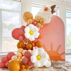 144pcs Daisy Balloons Garland Arch Kit, Flower Baby Shower Party Decor
