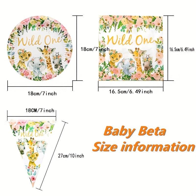 Wild One Birthday Party Supplies 8 Plates 20 Napkin Jungle Safari Animals