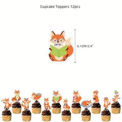 46pcs Fox Theme Birthday Party Jungle Animal Arrangement Set