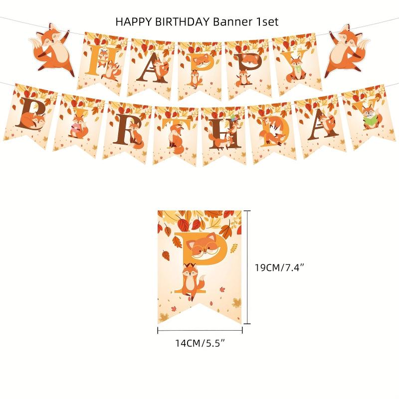 46pcs Fox Theme Birthday Party Jungle Animal Arrangement Set