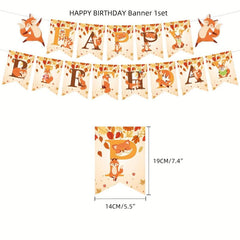 46pcs Fox Theme Birthday Party Jungle Animal Arrangement Set
