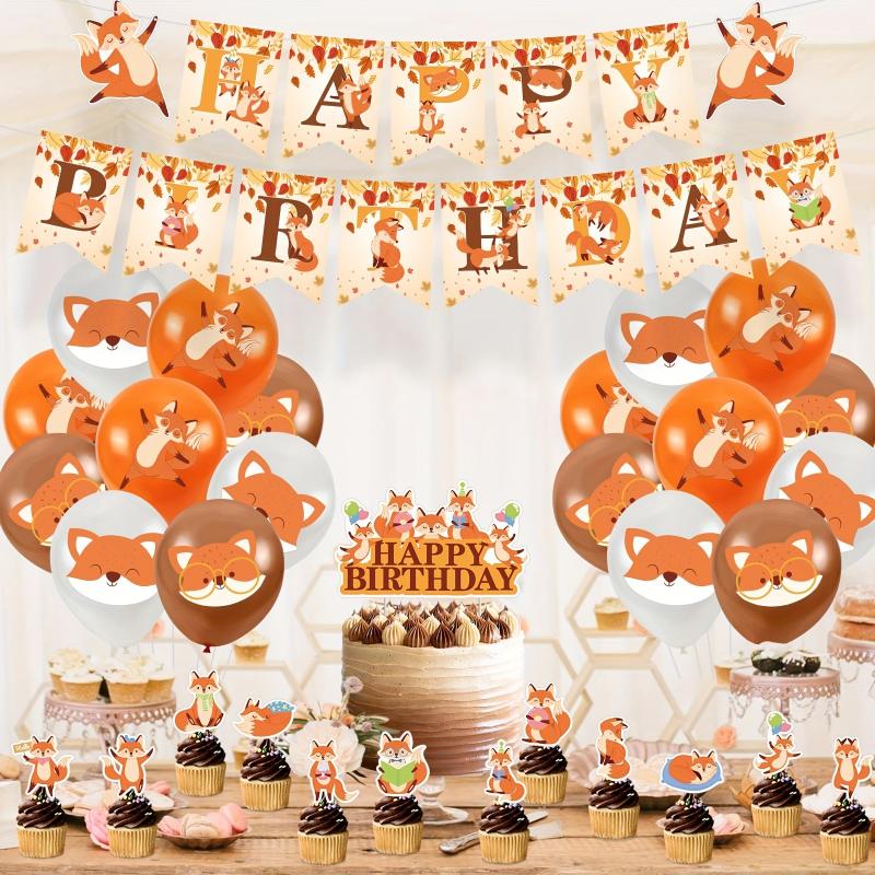 46pcs Fox Theme Birthday Party Jungle Animal Arrangement Set