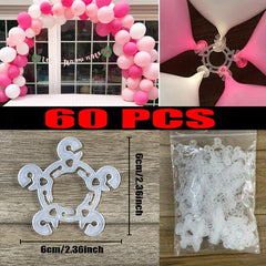 60pcs Balloon Arch Buckle Plum Blossom Clip Party Wedding Supplies
